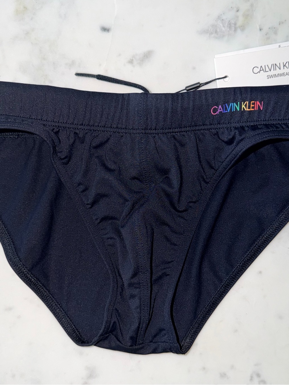 Calvin Klein Black Swim Brief with Pride Logo S
